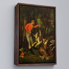 Çerçeveli Gustave Courbet -Avdan Sonra Tablo - After The HUNT-8055