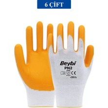 Pn2 Sarı Iş Eldiveni Polyester No:10 Örme Nitril Beybi Royaleks Group - 6 Çift