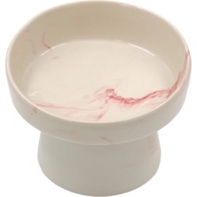Yüksek Eğimli Seramik Mama ve Su Kabı, Pembe, Kullanışlı ve Şık Tasarım