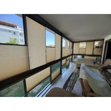 Cam Balkon Perdesi Plise Perde Kahverengi  Istediğiniz Ölçüde