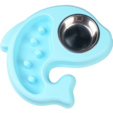Balık Mavi Yavaş Yeme Kabı 29 Cm, Plastik, Manuel, 1-3 L Evcil Hayvan Ürünü
