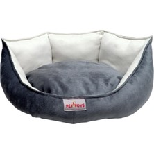 Gri Silinebilir Yatak 55X55X30, Yastık Yatak, Evcil Hayvanlar Için Konforlu ve Pratik