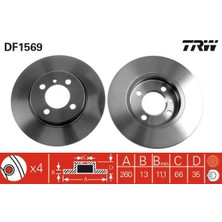 Trw DF1569 - Fren Dıskı On Bmw E30 83 93 Abs Sız