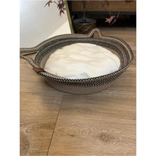 Kahverengi Elyaflı Ev Yatak 40CM, Rahat ve Şık Evcil Hayvan Yatağı