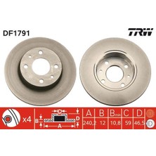 Trw DF1791 - Ön Fren Aynası Uno 70 240.5X12X4DL