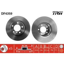 Trw DF4359 - Fren Dıskı On Havalı Bmw E60 04 10
