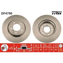 Trw DF4790 - Fren Dıskı On Dıscovery 3 L319 04 09 Dıscovery 4 L319 09 18