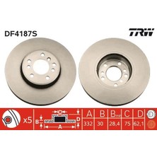 Trw DF4187S - Fren Dıskı On Bmw X3 E83 X5 E53