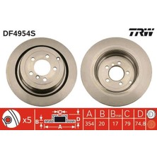 Trw DF4954S - Fren Dıskı Arka Range Rover 3 Vogue L322 02 12