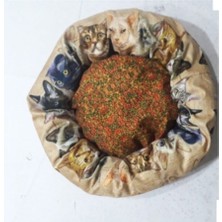 Ekru Evcil Hayvan Yatağı, Rahat ve Şık Tasarım, 50 cm Yükseklikte, Konforlu Kullanım