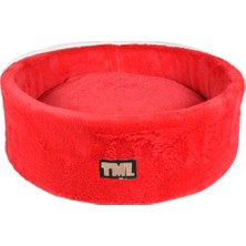 Kırmızı Kısa Tüylü Silindir Yatak, Evcil Hayvanlar Için Rahat ve Şık Uyum