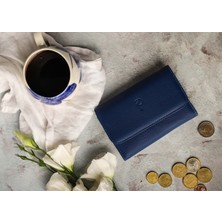 Hakiki Deri Kadın Cüzdan Kompakt Boy Bozuk Para Gözlü Çok Bölmeli Fermuarlı Tozluğu ile Birlikte