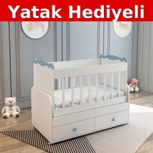 BANANA BABY SOFT YATAK HEDİYELİ ANNEYANI SALLANIR İKİ ÇEKMECELİ 60*120 BEŞİK