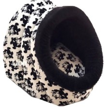 Beyaz Siyah Kedi ve Köpek Yatağı, Rahat ve Şık Evcil Hayvan Yatakğı