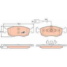 Trw GDB1900 - Ön Fren Balatası Fıat 500 10 500 C 12 Punto 09 Punto Evo 09 K:17.1 mm G:149.3 mm