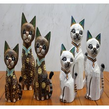 Ahşap 3'lü 50 cm Kedi Seti 3sutama-2