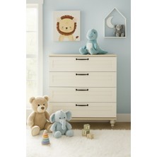 Arion Kids Pera MDF Çekmeceli Şifonyer 90 cm Yükseklik 82 cm Genişlik 45 cm Derinlik 4 Çekmeceli Modern Tasarım
