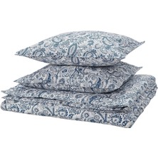 Rodgersıa Çift Kişilik Nevresim Seti Mavi-Beyaz 240 x 220 / 50 x 60 Cm