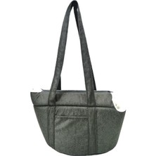 Küçük Evcil Hayvan Çantası, Gri Renk, Hafif ve Dayanıklı Malzemeden Üretilmiş El ve Omuzla Taşınabilir