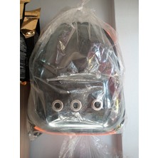 Turuncu Evcil Hayvan Taşıma Çantası, Hava Kanallı, El ve Sırt Taşıma, Fileli Cep