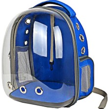 Mavi Gri Evcil Hayvan Taşıma Sırt Çantası, Konforlu ve Şık Tasarım