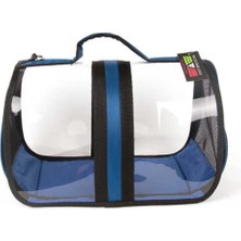 Mavi ve Siyah Şeffaf Evcil Hayvan Taşıma Çantası, Pratik ve Şık Tasarım