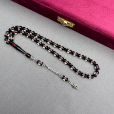 Alpaka Püsküllü Yeşil Şeffaf Kırmızı Ip Yollu Sıkma Kehribar Tespih