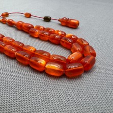 Usta Işçilikli Özel Simli Hamur Sıkma Kehribar Tespih