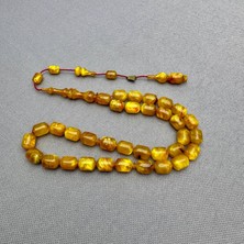 Emine Reşvani Simli Hareli Kapsül Kesim Sıkma Kehribar Tespih