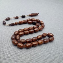 Usta Işçilikli Yoğun Hareli Özel Hamur Sıkma Kehribar Tespih