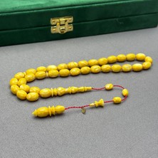 Dalgıç Usta Işçilikli Özel Seri Fransız Sarı Galalith ( Galanit ) Tespih