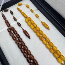 Özel Kutusunda Usta Işçilikli Sıkma Kehribar Hediyelik Tespih Set