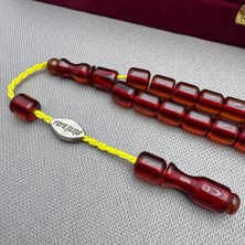 Şükrü Baba Usta Işçilikli Kızıl Kapsül Model Alman Sıkma Kehribar Tespih