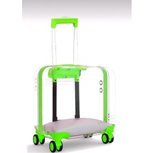 Yeşil Şeffaf Çekçekli Evcil Hayvan Taşıma Çantası