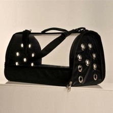 Siyah Şeffaf Evcil Hayvan Taşıma Çantası, Hafif ve Pratik Kullanım