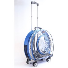 Şeffaf Mavi Büyük Evcil Hayvan Taşıma Çantası, Fileli ve Hafif