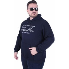 Starbattal Büyük Beden 3ip Kapüşonlu Sweat Let's Go 25720 Lacıvert