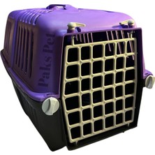 Mor Renkli Plastik Taşıma Çantası, Konforlu ve Hafif Evcil Hayvan Taşıma.