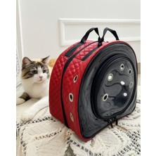 Kapitone Desenli Deri Sırt Çantası, Kırmızı Renk, Rahat ve Şık Taşıma Seçeneği