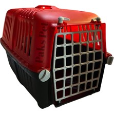 Kırmızı Plastik Taşıma Kabı, Evcil Hayvanlar Için Rahat ve Güvenli Taşıma