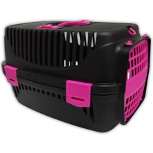Orta Boy Çok Fonksiyonlu Pembe Siyah Evcil Hayvan Taşıma Çantası
