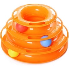 Turuncu 3 Katlı Kedi Oyuncağı Seti, Eğlenceli ve Renkli Tasarım