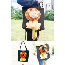 Aslan Motifli Çok Renkli Evcil Hayvan Taşıma Çantası, Omuz Çantası