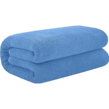 Büyük Banyo Havlusu 90X150 %100 Pamuk Açık Mavi Banyo Duş Havlusu