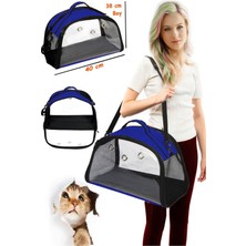 Mavi Kedi Taşıma Çantası, Yıkanabilir, Bükülmez Alt Tabana Sahip