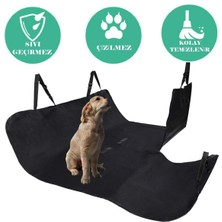 Siyah Evcil Hayvan Araç Örtüsü, Fermuarlı ve Parçalı, Seyahat Konforu Sağlar.