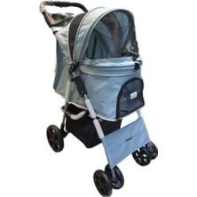 Turkuaz Evcil Hayvan Arabası 78X46X99CM, 15KG Taşıma, Hafif ve Kullanışlı