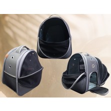 Gri Evcil Hayvan Sırt Taşıma Çantası, Konforlu ve Pratik Kullanım Sağlar.