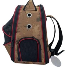 Yeşil Kamuflaj Desenli Sırt Çantası, Evcil Hayvan Taşıma, 40X30 Cm, Çok Renkli