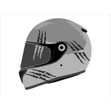 Altınuç Art Design 3 Adet 6X15 cm Siyah Pençe Kask Sticker Motor Araç